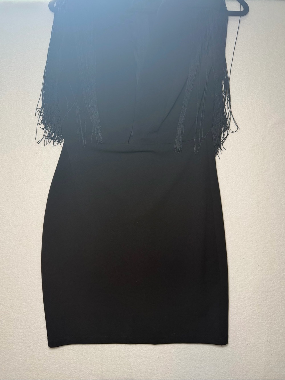 Black Fringe Detail Women's Dress